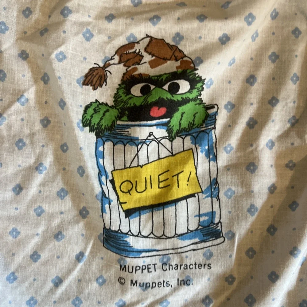 Vintage Sesame Street Muppets Flat Sheet 72x90